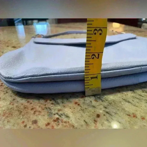 Claudia Firenze Purse Blue Medium Flap Camel Color Block 100% Leather NWT READ - Picture 14 of 16